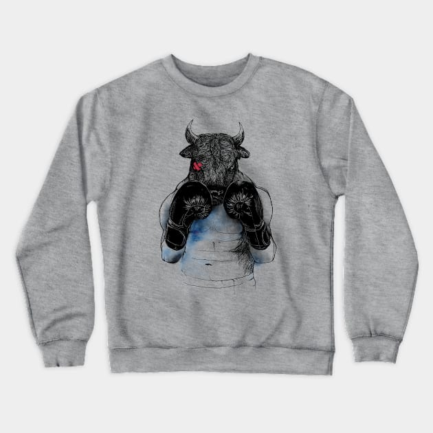 The Eye of the Raging Bull Crewneck Sweatshirt by Madkobra